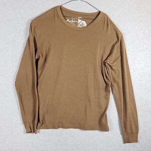 Machine Women's XXL Brown‎ Waffle Knit Long Sleeve T-Shirt Top Casual Hipster